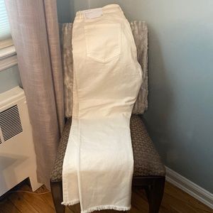 Loft straight leg crop off white